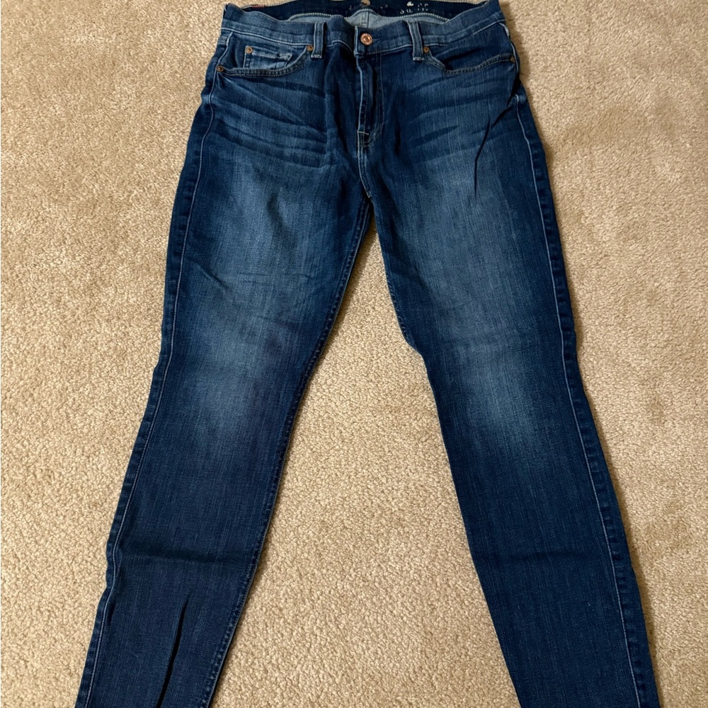 7 For All Mankind Blue Skinny Jeans Skinny Fit